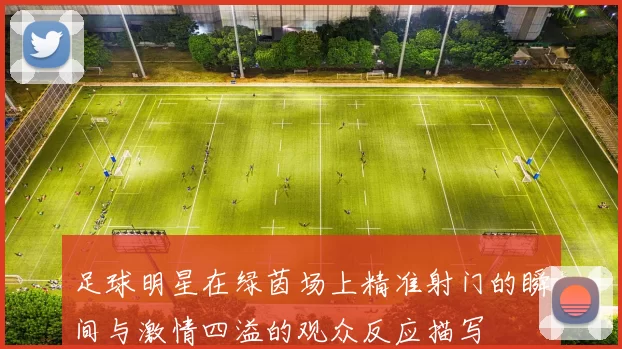 足球明星在绿茵场上精准射门的瞬间与激情四溢的观众反应描写