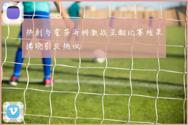 热刺与霍芬海姆激战正酣比赛结果揭晓引发热议
