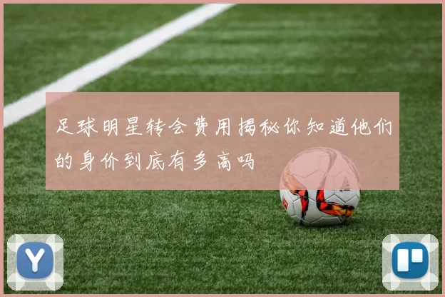 足球明星转会费用揭秘你知道他们的身价到底有多高吗